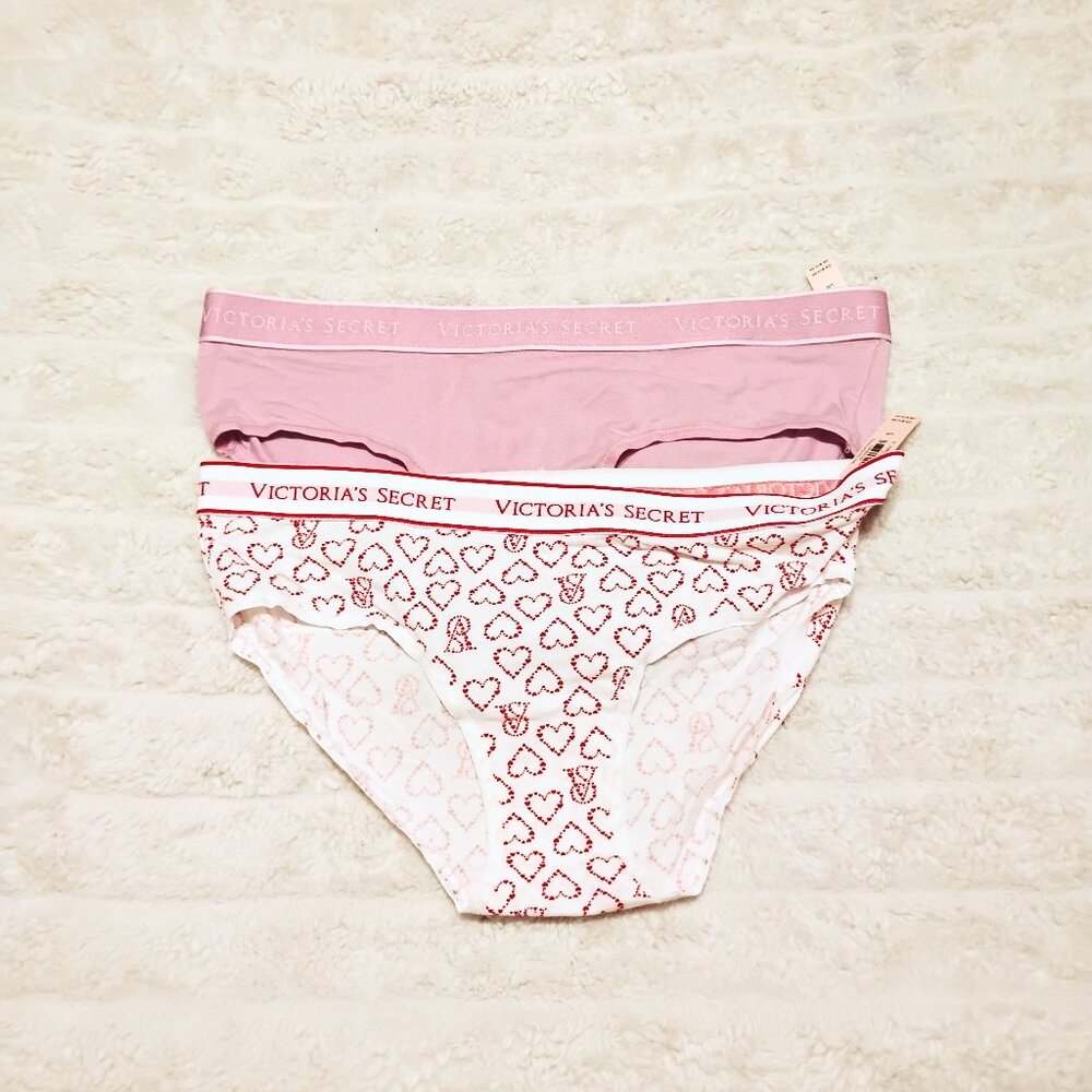 NWT Victoria's Secret pink and heart large hipster panty bundle